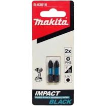 Bit De Impacto Ph2-25mm Conjunto / 2 peças Makita B-63616 Linha Black Bit De Impacto Ph2-25mm Conjunto / 2 peças Makita B-63616 Linha Black