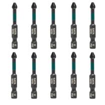 Bit phillips de impacto com encaixe de 1/4" 50 mm PH2 10 peças -ST59703