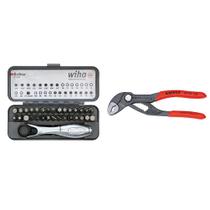 Bit Set Wiha 74984 32 peças com mini catraca e alicate de 13 cm
