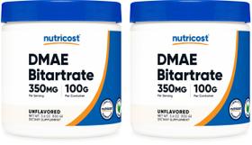 Bitartarato de DMAE puro Nutricost 200 g, dose de 350 mg