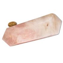 Biterminado Quartzo Rosa Pedra Natural 13 a 14cm Tipo C