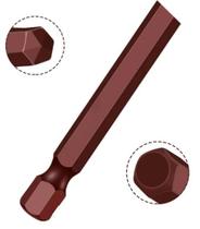 Bits Fenda 1/4" x 75mm x 4mm 5un 135855 MTX Bits Fenda 1/4" x 75mm x 4mm 5un 135855 MTX