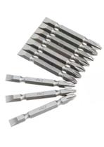 Bits Longo imantado Para Parafusadeira C/10 Aço Ph2 Phillips E Fenda