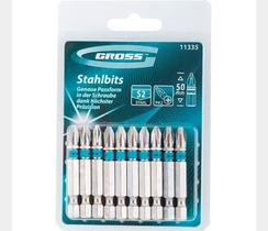 Bits phillips encaixe 1/4 pol. 50 mm pol ph2 aco s2 10 pçs