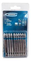 Bits Phillips Ponta E Encaixe 1 4 Pol 70mm Aço 10 Pcs Gross