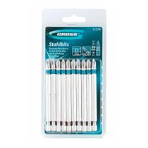 Bits Phillips Ponta E Encaixe 1/4 Pol. 90mm Aço 10 Pcs Gross