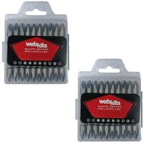 Bits Ponta Ponteira Phillips 65mm PH2 Imantado Ponta Dupla de Impacto 20 Peças Webkits