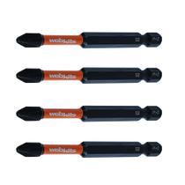Bits Ponta Ponteira Phillips 75mm PH2 de Impacto Imantado 4 Peças Webkits