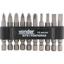 Bits/ponteira crv c/10pcs enc 1/4pol vonder