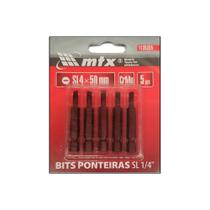 Bits Ponteira Fenda 1/4 Sl 4.0mm X 50mm Kit 5 Pçs F.l - Mtx Bits Ponteira Fenda 1/4 Sl 4.0mm X 50mm Kit 5 Pçs F.l - Mtx
