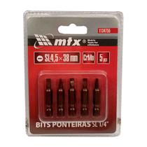 Bits Ponteira Fenda 1/4 Sl 4.5mm X 38mm Kit 5 Pçs F.l - Mtx Bits Ponteira Fenda 1/4 Sl 4.5mm X 38mm Kit 5 Pçs F.l - Mtx
