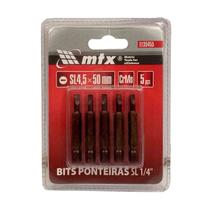 Bits Ponteira Fenda 1/4 Sl 4.5mm X 50mm Kit 5 Pçs F.l - Mtx Bits Ponteira Fenda 1/4 Sl 4.5mm X 50mm Kit 5 Pçs F.l - Mtx