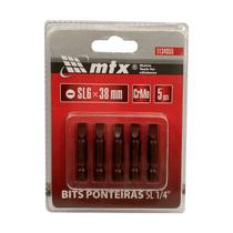 Bits Ponteira Fenda 1/4 Sl 6.0mm X 38mm Kit 5 Pçs F.l - Mtx Bits Ponteira Fenda 1/4 Sl 6.0mm X 38mm Kit 5 Pçs F.l - Mtx