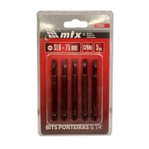 Bits Ponteira Fenda 1/4 Sl 6.0mm X 75mm Kit 5 Pçs F.l - Mtx Bits Ponteira Fenda 1/4 Sl 6.0mm X 75mm Kit 5 Pçs F.l - Mtx