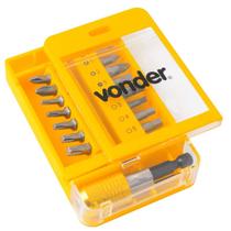 Bits Ponteiras CRV 15 Peças Engate Rápido 1/4" Vonder