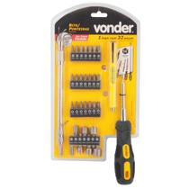 Bits Ponteiras CRV 32 Peças Encaixe 1/4" Vonder