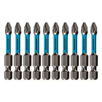 Bits torcao pz2, para ferramentas de impacto, aco cromo molibdenio, 50mm, 10pcs // gross