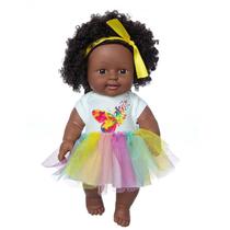 Black African Black Baby Cute Curly Black 12 polegadas Vinil Baby Toy