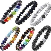 Black Lava Stone 7 Chakra Pulseiras 6pcs mix 8mm Yinyang R Black Lava Stone 7 Chakra Pulseiras 6pcs mix 8mm Yinyang R