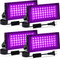 Black Light Akpgf, pacote com 4 lâmpadas negras LED de 50 W com plugue e interruptor dos EUA