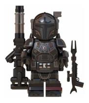 Black Mandalorian Infantry Star Wars Boneco Blocos De Montar