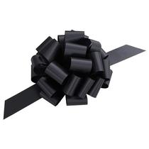 Black Ribbon Pull Bows, embrulho para presente, etc., 23 cm de largura, conjunto de 6