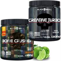 Black Skull Creatina Turbo Pote 300g + Pré Treino Bone Crusher 300g Black Skull Creatina Turbo Pote 300g + Pré Treino Bone Crusher 300g