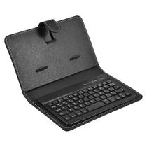 BlackMini Portable Leather Wireless Blueteeth Teclado para