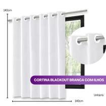 Blackout Branca Dupla Face Resistente PVC Com Ganchos 140x140cm