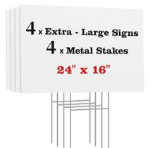 Blank Yard Signs ComboJoy 61x41 cm, papelão ondulado, pacote com 4