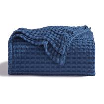 Blanket Bedsure Cooling Cotton Waffle King Size Navy