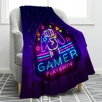 Blanket Jekeno Game Theme preto 150x200cm para crianças, homens e adultos
