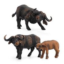 BLAPNK African Safari Bull Action Figure Toy, Realistic Buffalo Figurines Collection Playset Pré-escolar Ciência Educacional Aprenda Cognitivo Adereços Preto Médio