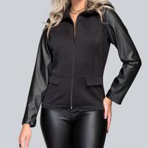 Blaser poliester e pu sintetico preto modus e manias Blaser poliester e pu sintetico preto modus e manias