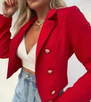 Blaser vermelho feminino tamanho único fashion modas para gatotas