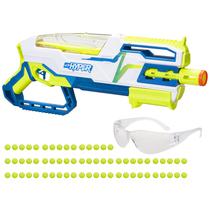 Blaster NERF Hyper Siege-50 Pump-Action com 65 cartuchos e óculos