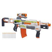Blaster NERF Modulus ECS motorizado com mira, empunhadura e cano 10-Dart