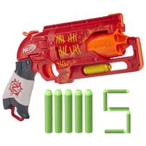 Blaster Nerf Zombie Strike Hammershot com 5 dardos vermelhos