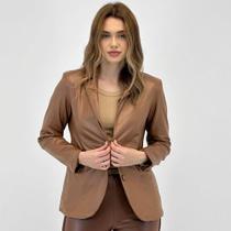 Blazer Aishty em P.u Manga Longa Feminino