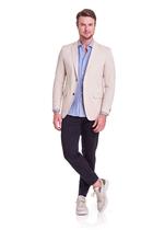 Blazer Alfaiataria Liso Slim Fit - Bege Areia Blazer Alfaiataria Liso Slim Fit - Bege Areia