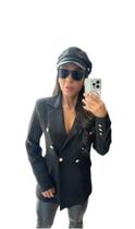 Blazer Alfaiataria Luxo Moda Elegante Forro ombreira Feminino Botões Paquita Fashion Blogueira
