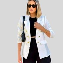 Blazer Alfaiataria Terninho Social com Botão Acinturado