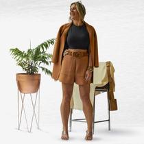 Blazer Alongado a Fio Camel