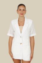 Blazer alongado manga curta em gripir