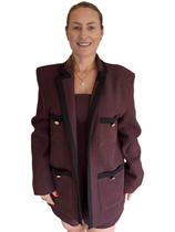 Blazer alongado texturizado com bolsos lança perfume Blazer alongado texturizado com bolsos lança perfume