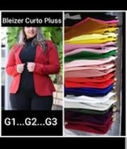 Blazer Blaser Plus Size Moda Tendência Elegante Feminino Clássico Charmosa Neopreme Extra - Blazer Plus Size Extra