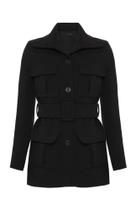 Blazer Bolsos E Cinto Preto Blazer Bolsos E Cinto Preto