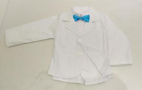 Blazer Branco + Camisa Social + Gravata Infantil 2/3 Anos - Ranna Bebe