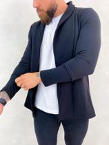 Blazer Cardigan Comprido Longo Masculino Casaco Manga Longa