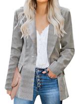 Blazer casaco luvamia feminino casual com botão de lapela marrom/mostarda